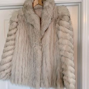 Stunning Vintage Blue Fox Jacket with Custom Satin Lining